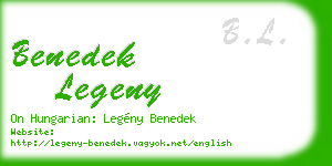 benedek legeny business card